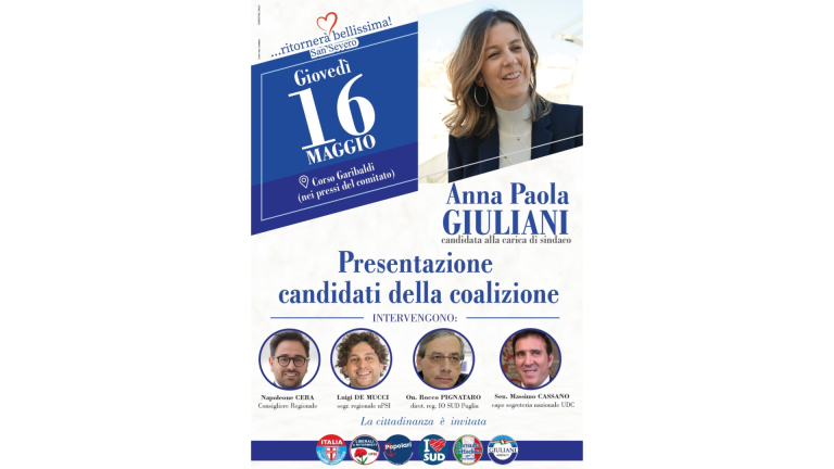 Anna Paola GIULIANI candidata a sindaco presenta i candidati della coalizione con un evento pubblico