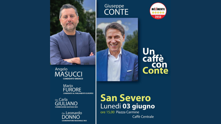 “Incontro con Giuseppe Conte a San Severo: Caffè e Conversazioni a sostegno della Candidatura a Sindaco”